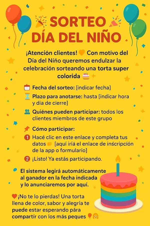 SORTEO DÍA DEL NIÑO promotional image