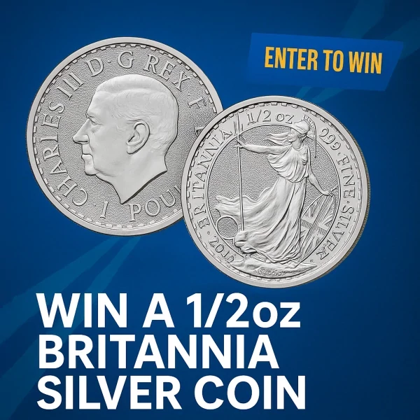 Win 2025 UK Britannia 1/2oz Silver Coin promotional image