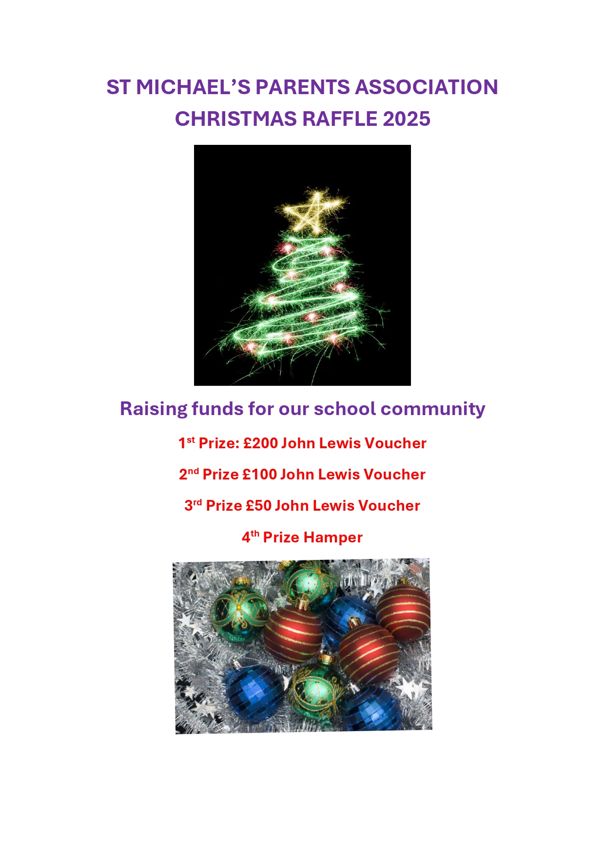 St Michael's Christmas Raffle promotional image